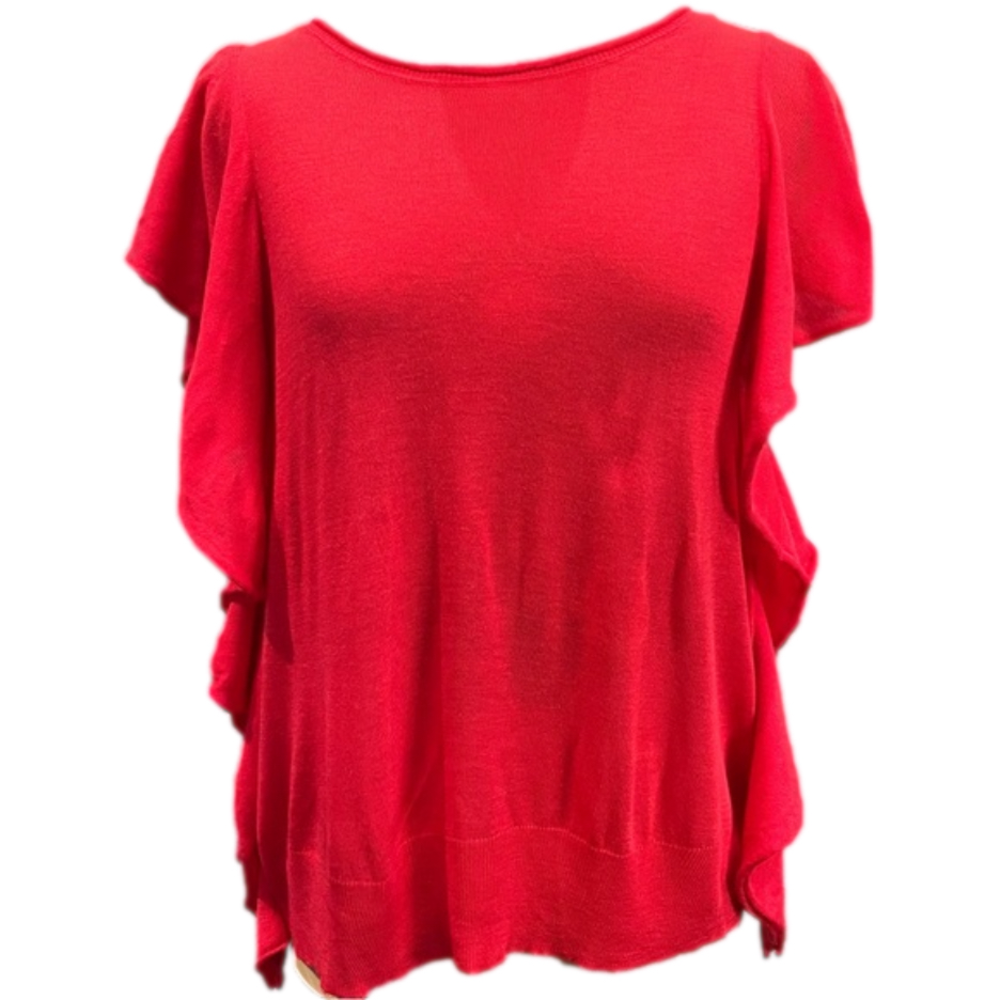 Zara Ruffled Flutter sleeve Knit top size S